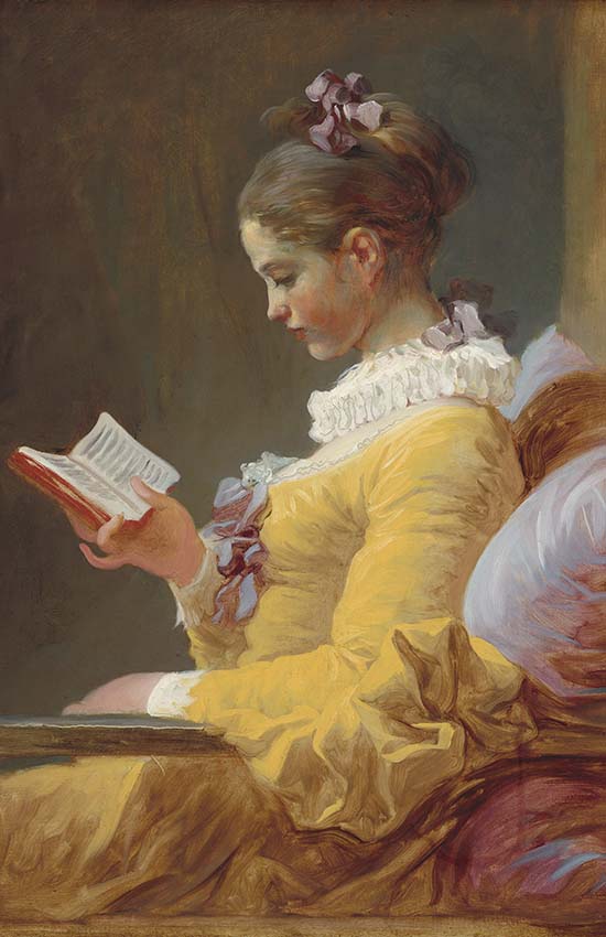 Jean-Honoré Fragonard “Jeune Fille lisant” fra 1770. 